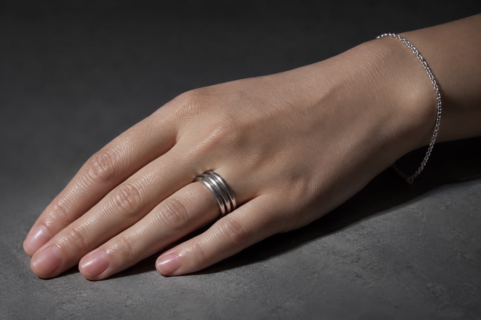 Macro detail of the surface finish on the Everyday Trio
