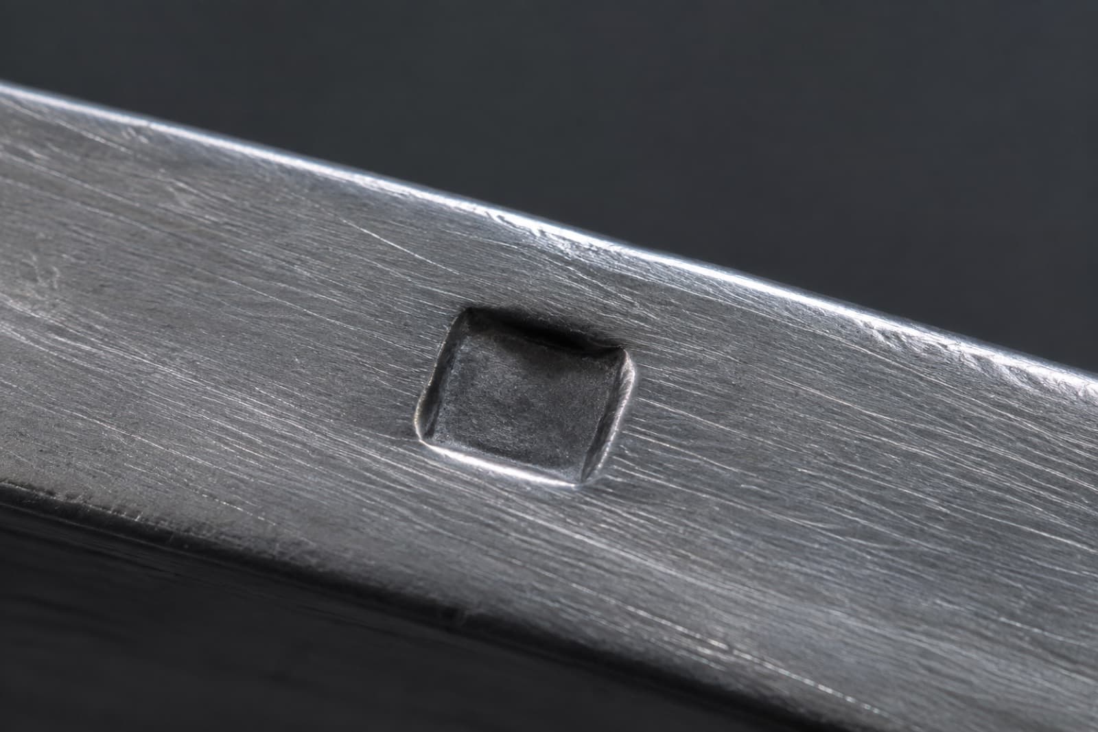 The struck UK hallmark on the Plain Bangle 3 mm